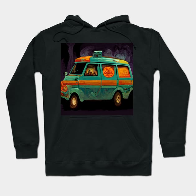 Groovy travel van for solving crimes? Hoodie by Liana Campbell